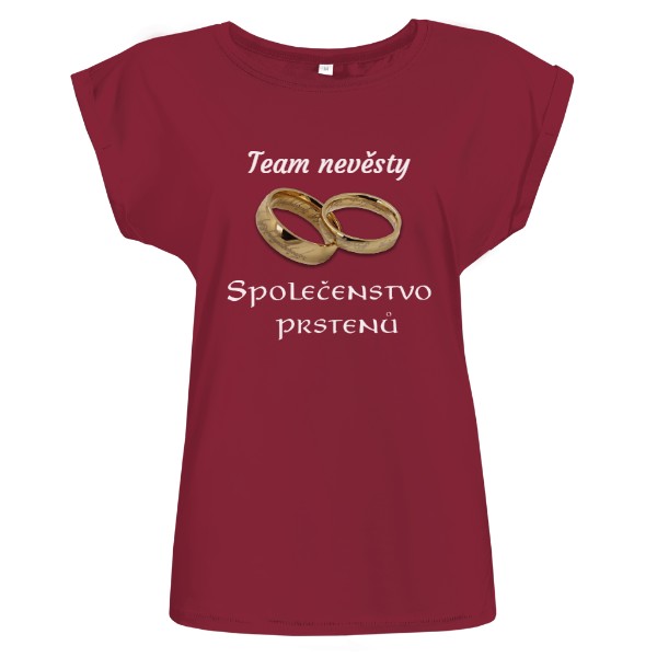 Tričko s potiskem Team nevěsty - společenstvo prstenů